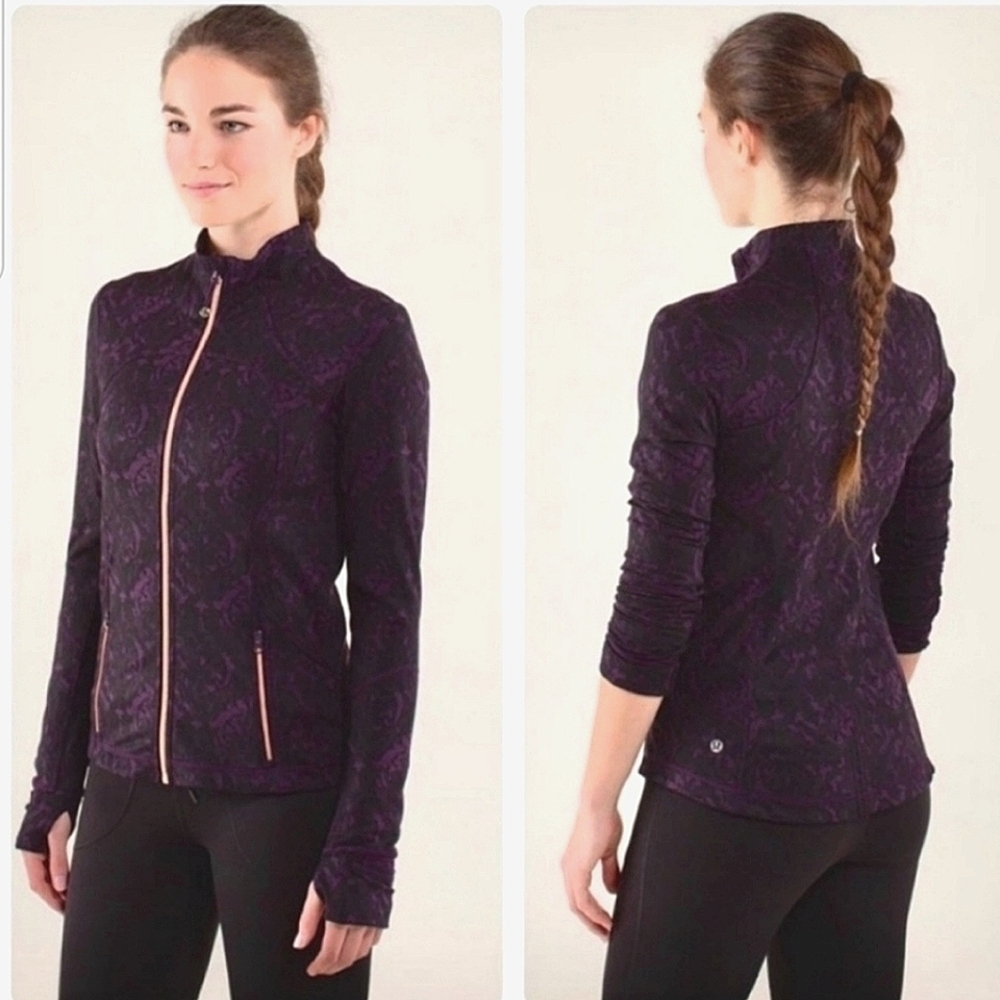 Lululemon Forme Jacket in Baroque Zinfandel with Rose Gold Accents